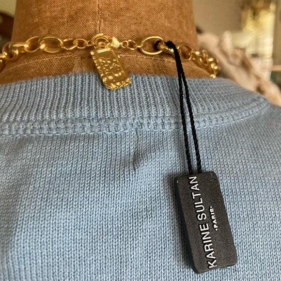 NWT Karine Sultan Hammered Disc Statement Necklace Gold-tone 20” adjusta… - Picture 2 of 6